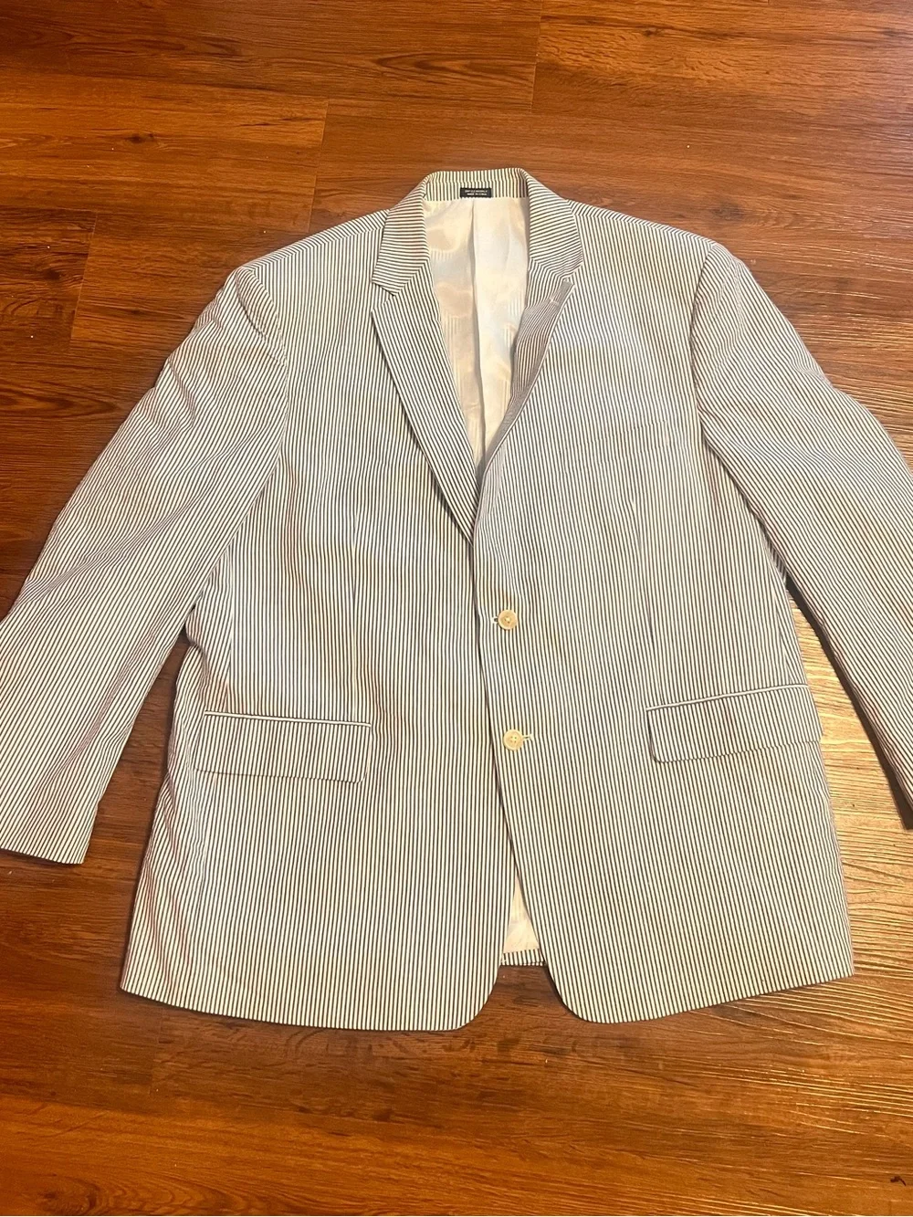 Saddlebred Blue & White Seersucker jacket size 50 R